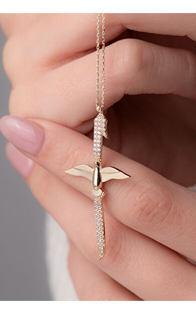 Kolyecik 14 Ayar Altın Anka Kuşu Kolye