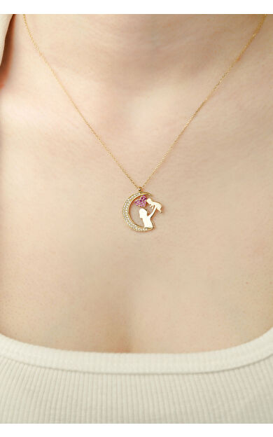 Kolyecik 14 Ayar Altın Anne Bebek Kolye