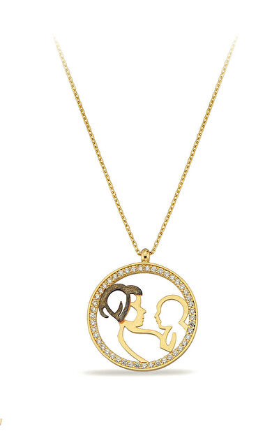 Kolyecik 14 Ayar Altın Anne Çocuk Kolye