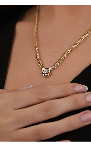 Kolyecik Altın Başak Zincir Çiçek Kolye