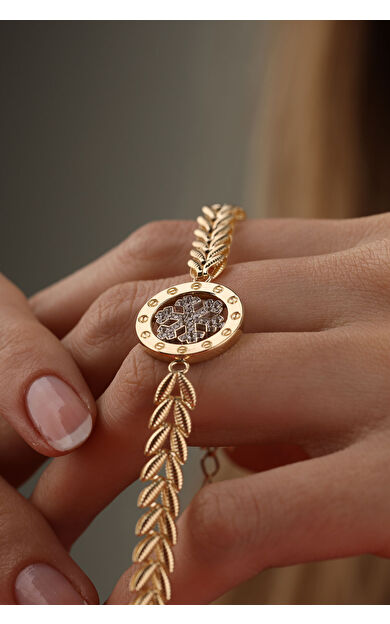 Kolyecik 14 Ayar Altın Başak Zincir Kartanesi Bileklik