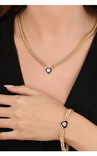 Kolyecik 14 Ayar Altın Başak Zincir Takım