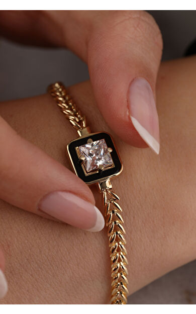 Kolyecik 14 Ayar Altın Başak Zincir Tektaş Bileklik