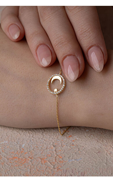 Kolyecik 14 Ayar Altın Ayyıldız Bileklik