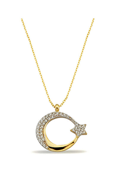 Kolyecik 14 Ayar Altın Ay Yıldız Kolye