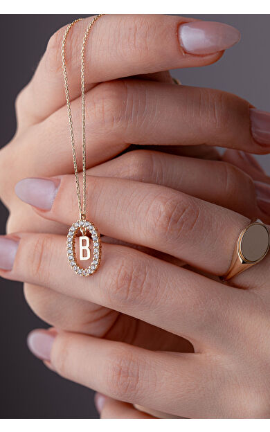 Kolyecik 14 Ayar Altın B Harf Kolye