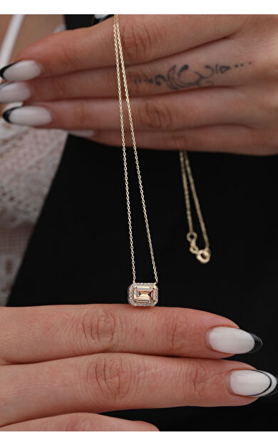 Kolyecik 14 Ayar Altın Baget Kolye (Şampanya)