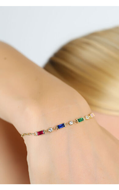 Kolyecik 14 Ayar Altın Baget Renk Harmoni Bileklik