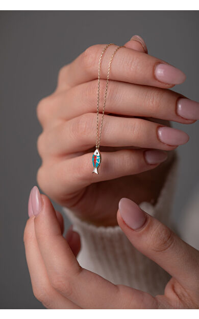 Kolyecik 14 Ayar Altın Balık Kolye