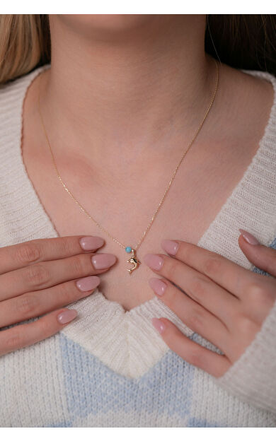 Kolyecik 14 Ayar Altın Balık Kolye