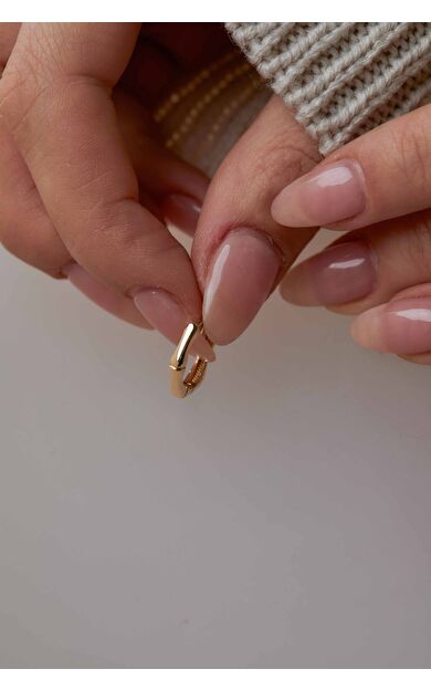 Kolyecik 14 Ayar Altın Bambu Halka Küpe