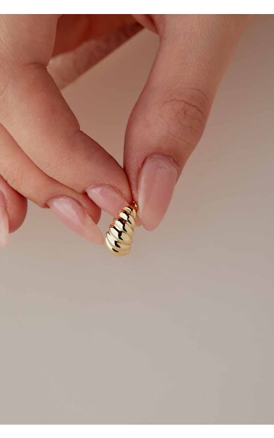 Kolyecik 14 Ayar Altın Burgu Halka Küpe