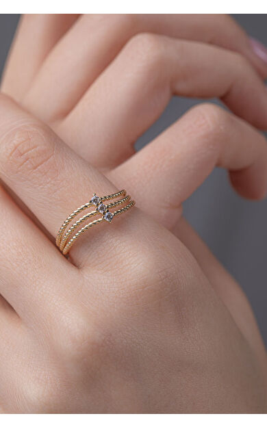 Kolyecik 14 Ayar Altın Burgu Yüzük