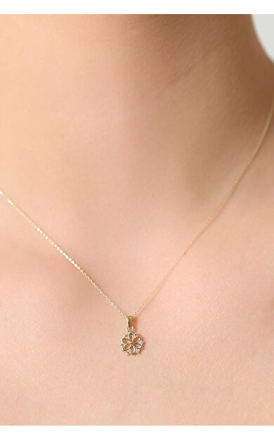 Kolyecik 14 Ayar Altın Çiçek Kolye