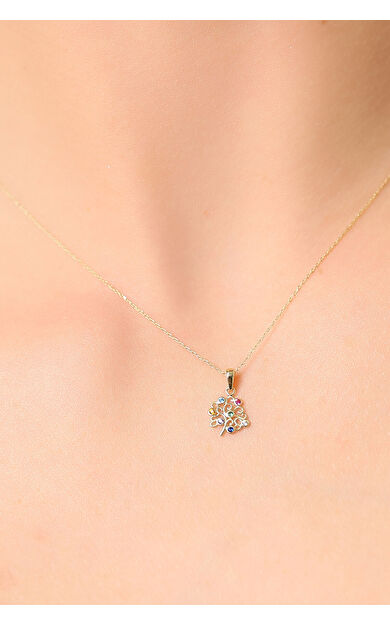 Kolyecik 14 Ayar Altın Çiçek Kolye