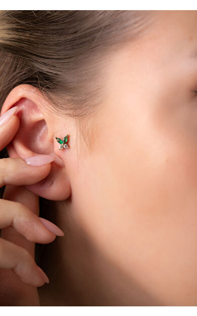 Kolyecik 14 Ayar Atın Kelebek Küpe