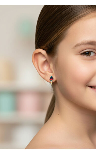 Kolyecik 14 Ayar Altın Dondurma Çocuk Küpe