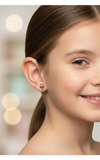 Kolyecik 14 Ayar Altın Dondurma Çocuk Küpe