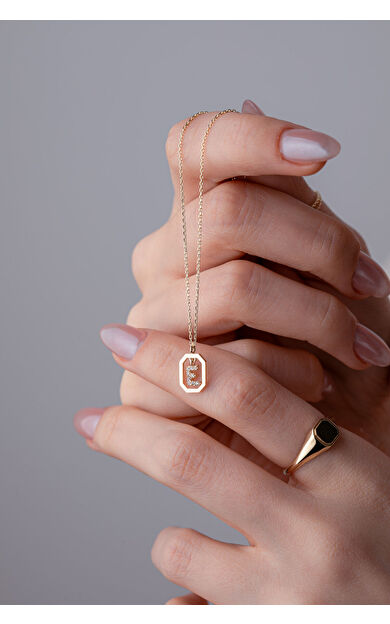 Kolyecik 14 Ayar Altın E Harf Kolye