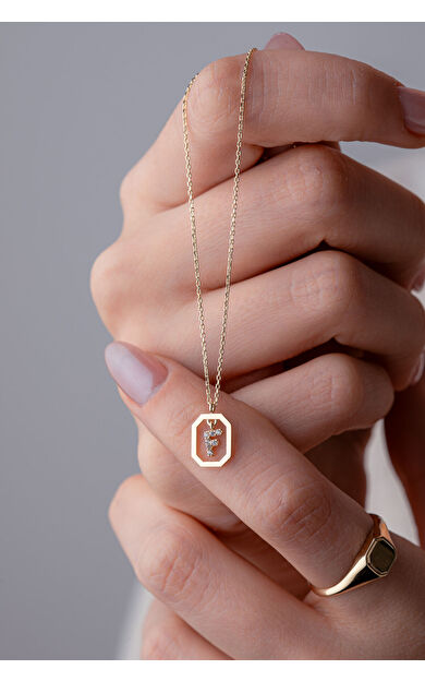 Kolyecik 14 Ayar Altın F Harf Kolye