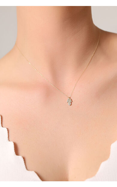 Kolyecik 14 Ayar Altın Fatma Ananın Eli Kolye