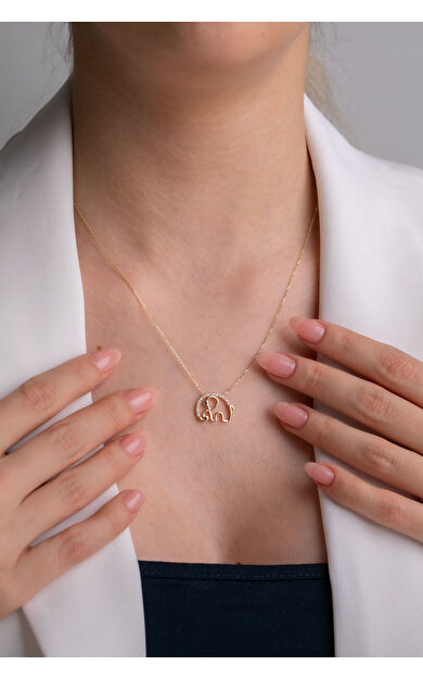 Kolyecik 14 Ayar Altın Fil Kolye