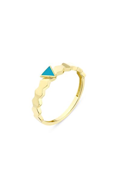 Kolyecik 14 Ayar Altın Firuze Mineli Yüzük