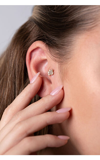 Kolyecik 14 Ayar Altın Güneş Küpe