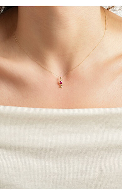 Kolyecik 14 Ayar Altın Gül Kolye