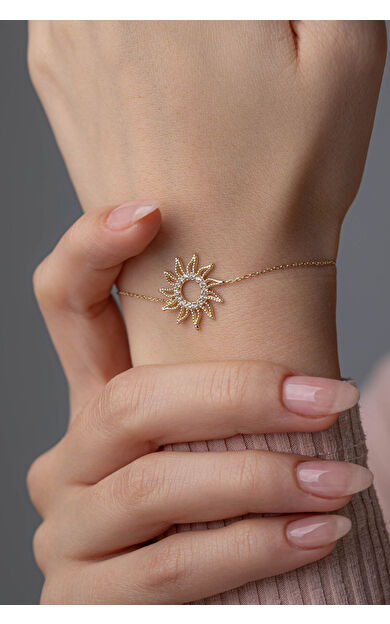 Kolyecik 14 Ayar Altın Güneş Bileklik