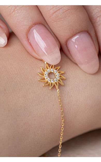 Kolyecik 14 Ayar Altın Güneş Bileklik