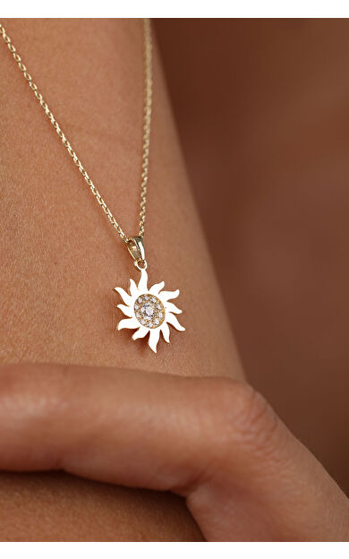 Kolyecik 14 Ayar Altın Güneş Kolye