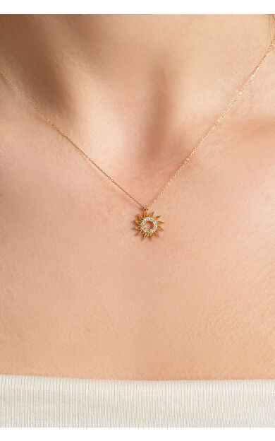 Kolyecik 14 Ayar Altın Güneş Kolye