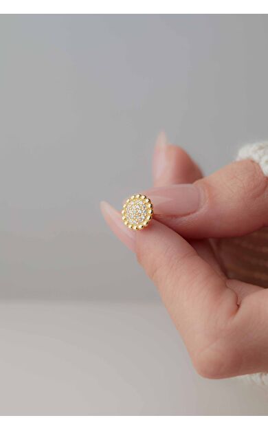 Kolyecik 14 Ayar Altın Güneş Küpe