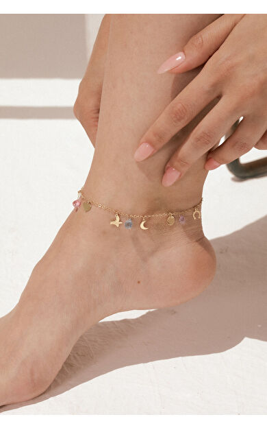 Kolyecik 14 Ayar Altın Pullu Figürlü Halhal