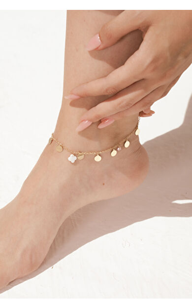 Kolyecik 14 Ayar Altın Pullu Halhal