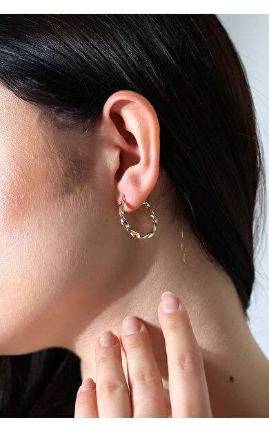 Kolyecik 14 Ayar Altın Halka Küpe