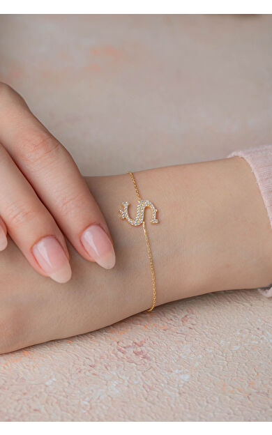 Kolyecik 14 Ayar Altın Harf Bileklik