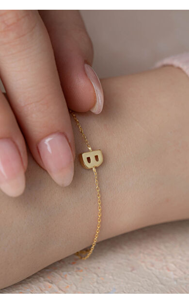 Kolyecik 14 Ayar Altın Harf Bileklik