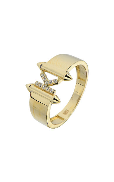 Kolyecik 14 Ayar Altın K Harf Yüzük