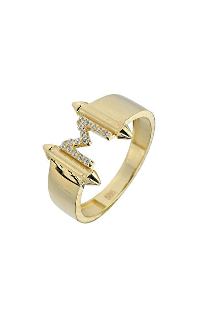 Kolyecik 14 Ayar Altın M Harf Yüzük