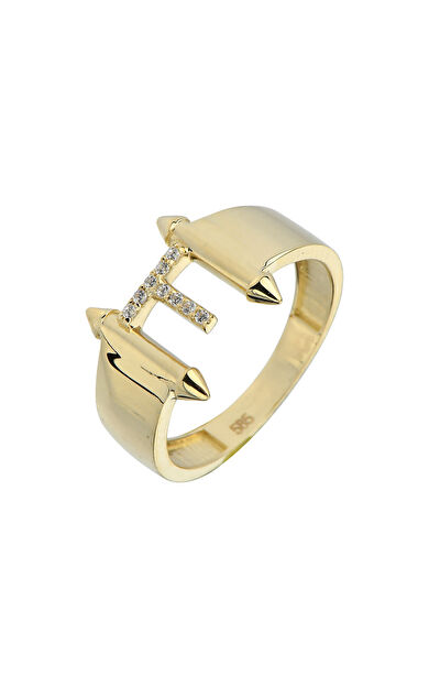 Kolyecik 14 Ayar Altın T Harf Yüzük