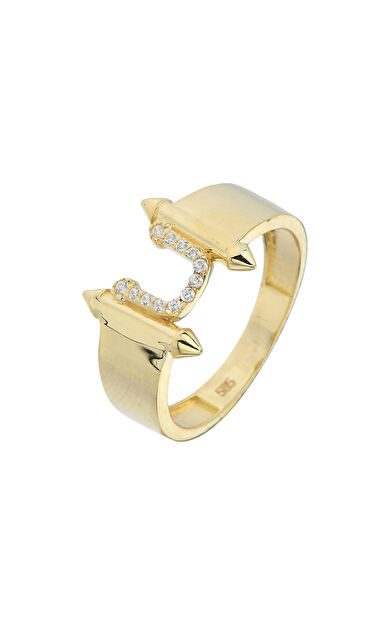 Kolyecik 14 Ayar Altın U Harf Yüzük