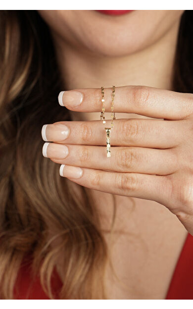 Kolyecik 14 Ayar Altın Mineli Kuzey Yıldızı Kolye Ucu