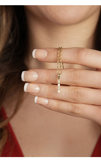 Kolyecik 14 Ayar Altın İ Harfi Kolye Ucu