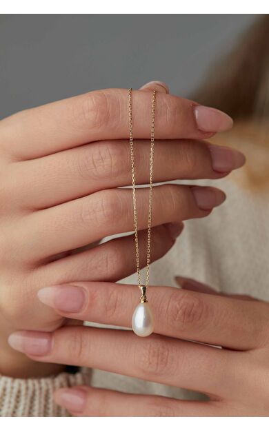 Kolyecik 14 Ayar Altın İnci Kolye