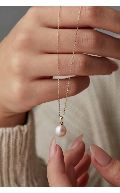 Kolyecik 14 Ayar Altın İnci Kolye