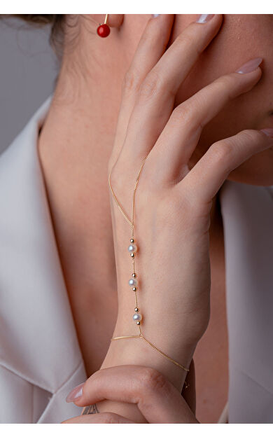 Kolyecik 14 Ayar Altın İnci Şahmeran