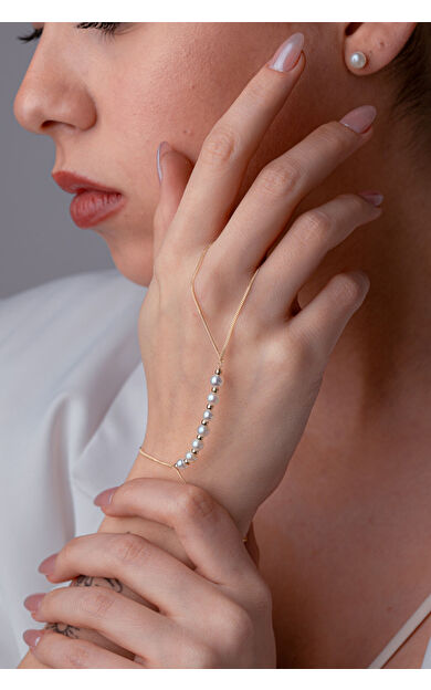 Kolyecik 14 Ayar Altın İnci Sıralı Şahmeran