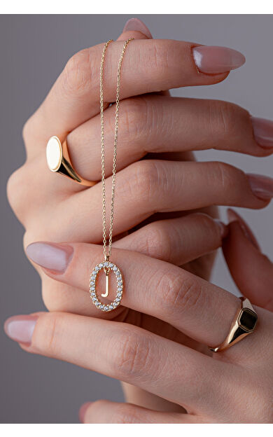 Kolyecik 14 Ayar Altın J Harfi Kolye